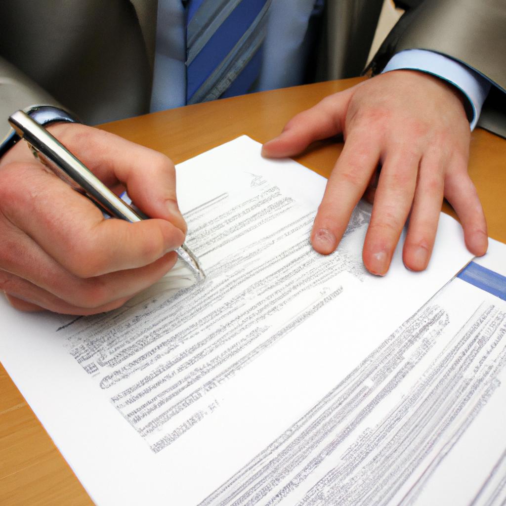 Person signing financial documents confidently