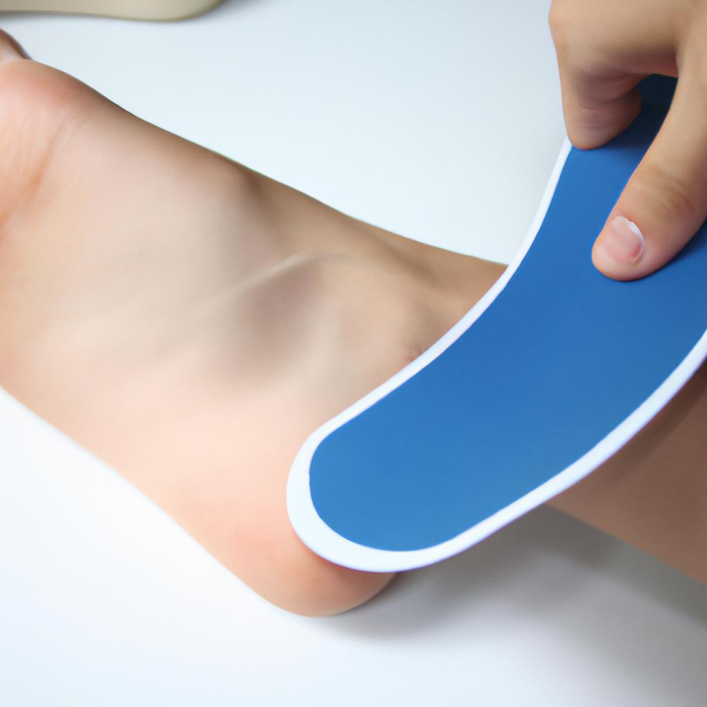 Person fitting orthotic insole